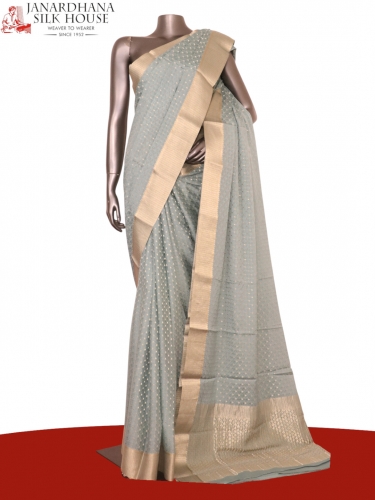 Pure Jacquard Butta Mysore Crepe Silk Saree